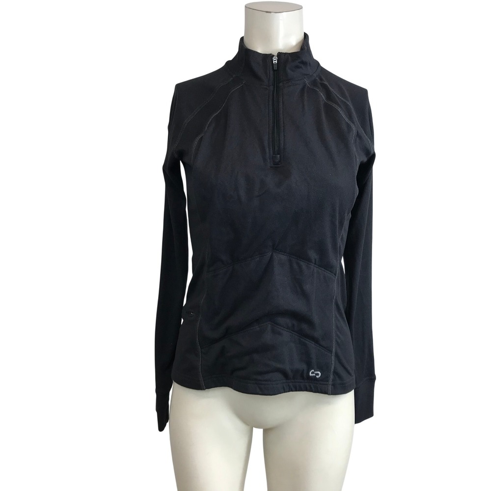 OROS Women Black Solarcore Insulated Quarter Zip Pullover Running Top XS